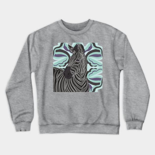 Beautiful Zebra Graphic Design Crewneck Sweatshirt by Suneldesigns